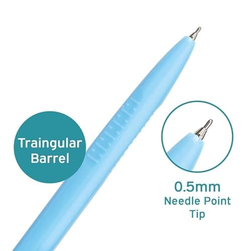 Hauser Billi 0.5mm Ball Pen Jar | Retractable Mechanism With Comfortable Grip | Smudge Free & Smooth Writing Experience | Refillable | Blue Ink, of 25 Pens 4