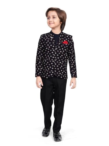 Earth Conscious Boys Blazer | Blue Full Sleeve Casual Blazer for Kids | Premium Coat for Weddings & Occasions | Stylish Clothes for Boys 8-9 Years