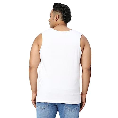 VAISHVIK Mens plussize Sleeveless Tshirt Sando Tank top 10xl 62 inches amzon India Branded White 3