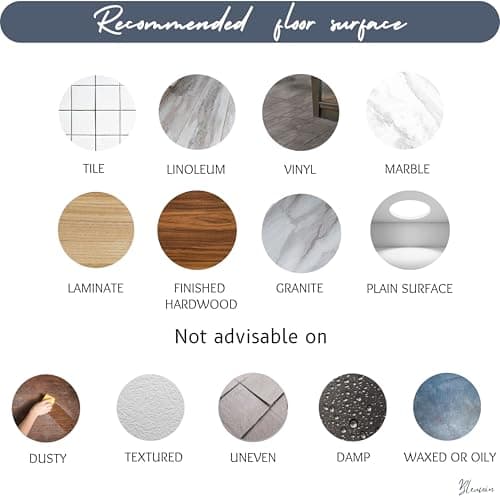 Mosaic Bleucoin Peel and Stick Floor Tiles Anti-Slip Vinyl Decals for Home, Kitchen, Bathroom,Remove Water Resistant DIY Renter-Friendly Flooring Solution Pack of 12 (White, 6" x 6" Inches) 5