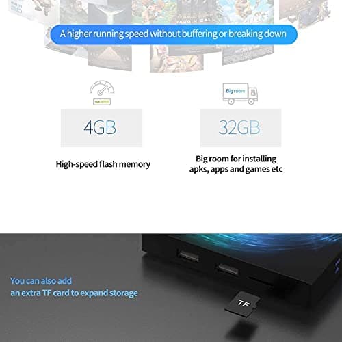 Carors Latest 2025 T95 Android 12.0 TV Box, 4GB RAM 32GB ROM Quad-core Processor Support Dual Band 2.4Ghz / 5Ghz WiFi Utral HD / 3D / H.265 with Bluetooth 5.0. Connect Home Theater 4