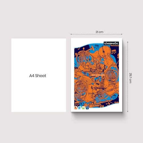 Classmate Long Book| 384 Pages | Single Line | 29.7cm x 21.0cm | Pack of 4 | Long Size Ruled Notebook for School Students 4