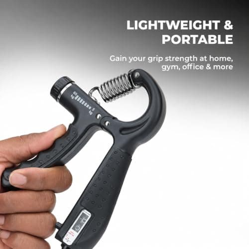 LEAFED Adjustable Hand Grip Strengthener Hand Gripper With Counter for Men & Women for Gym Workout Hands Exercise Equipment to Use in Home for Forearm, Finger Exercise Power Gripper - 60kg Black 3