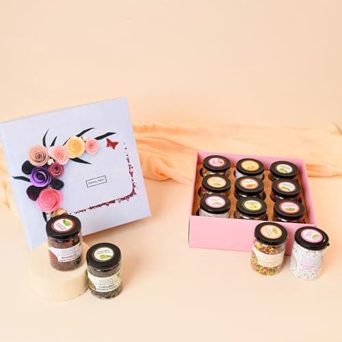 Tummy Pops Fiesta Gift Box | Assorted Mouth freshener & Digestive Mix with Aam Papad & Masala Amla | Indian Snacks & Mukhwas Pack