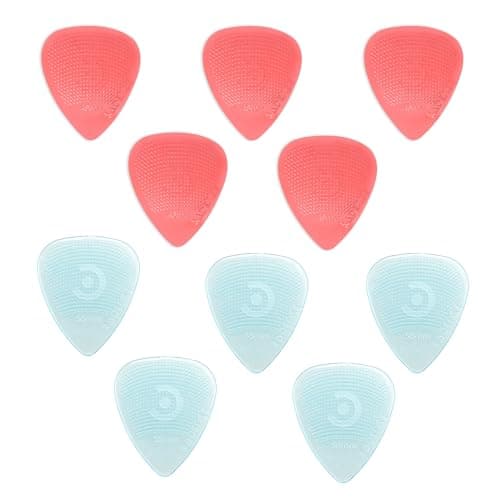 Kadence HG48R58B Jamming Series Assorted Guitar Picks (Pack of 10) | 5x0.48mm & 5x0.58mm Polycarbonate Plectrums | Hostile Grip, Anti-Slip Texture | For Acoustic, Electric & Bass Guitars | Blue & Red