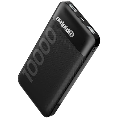 Salpido Salpido 10000mAh Power Bank with Dual Output, Portable Slim Design, Lithium-Ion Polymer Battery, Smart Chip Safety and LED Indicator, for iPhone, Samsung &All Smartphones(PN-951,Black)