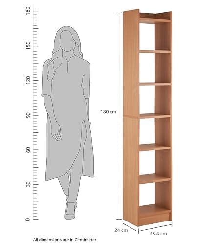 Amazon Brand - Solimo 6 Layer Engineered Wood Bookshelf | Multipurpose Home Decor Storage Rack | Showcase Organizer for Living Room, Kitchen, Bedroom, Office |Brown 2