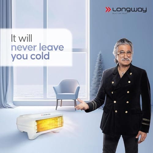 Longway Magma Fan Room Heater | 2 Heat Modes (1000W/2000W) | ISI Approved | Advanced Overheat Protection | PTC Ceramic Element | 1-Year Replacement Warranty | White 2