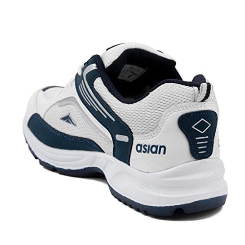 Asian Shoes Men's Mesh Running Shoes (FUTURE-01cWHTNBL-$8__White & Nevy Blue_8 UK) 5