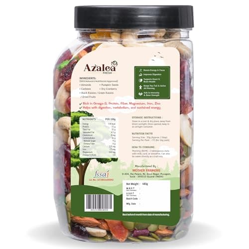 Azalea Fresh Premium Dry Fruits Mix 1kg | Healthy Trail Mix with Almonds, Cashews, Cranberries, Raisins & Seeds | Superfood Nut Mix for Daily Energy & Snacking (1 kg) 3