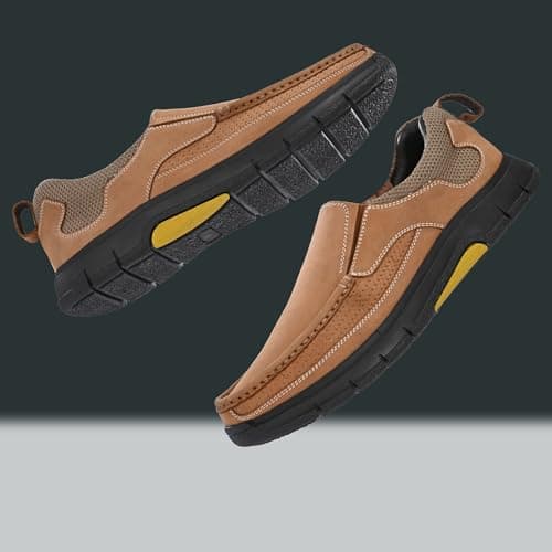 Blue Leather Loafer for Men | Lightweight & Comfortable | Stylish Leather Moccasin Slip-On with Cushioned Insole | Perfect for Casual Outfits & Everyday Comfort 4040-3 2