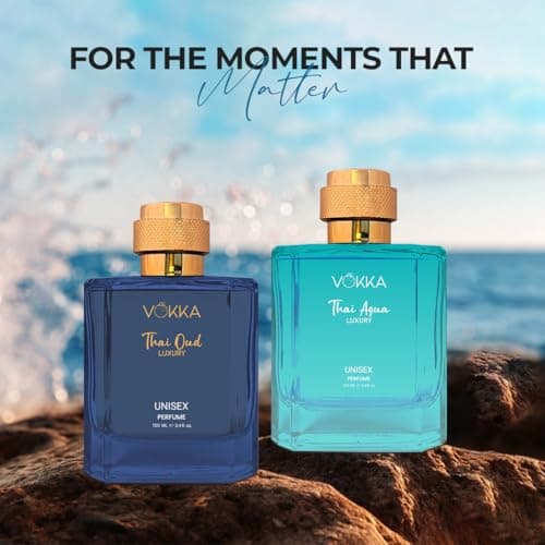 VOKKA Thai Oud & Thai Aqua 200 Ml|Pack Of 2 X 100Ml Unique Luxury Long Lasting Woody Aquatic Perfume Gift Set For Unisex|Aquatic Scent Eau De Parfum|Edp Fragrance For Gift|Notes: Aqua Woody Musky 6