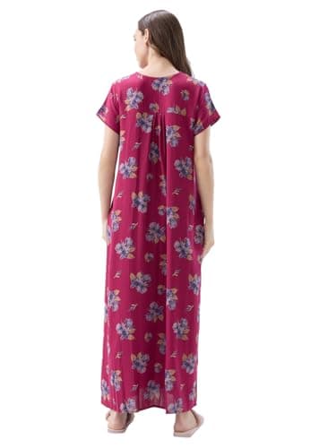 AV2 Women Printed Alpine Nightwear Nighty Maxi Pink X-Large 7285 2