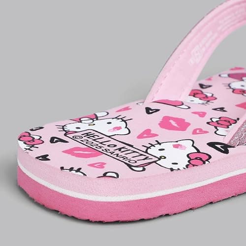 Kidsville Official Hello Kitty Printed Flip-Flops For Kids Girls | Soft, Non-Slip, Indoor, Outdoor, House Slipper, Comfortable & Durable Footwear for Children 4