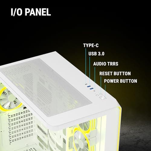 Ant Esports Crystal ARC Mid-Tower Computer Case/Gaming Cabinet - White |Front Curved Glass|Support ATX, Micro-ATX, Mini-ITX | Pre-Installed 4 ARGB-PWM Fans 5