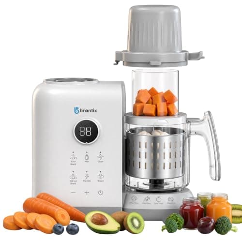 SOFTIES S2 Baby Food Processor – Steamer Blender & Puree Maker, 6-in-1 | Steam Blend Auto Manual Modes | Self-Cleaning Sterilizer Milk Warmer | Stainless Steel Steaming Basket, BPA-Free