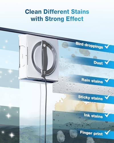 ECOVACS Winbot W2 Pro Omni Portable Window Cleaning Robot,Intelligent Cleaning with Three-Nozzle Wide-Angle Spray Technology,Win SLAM 4.0 Path Planning,Deep Edge Cleaning,5500Pa Suction Power, White 3