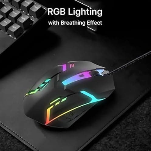 ADEFEX Laptop Accessories 7 Adjustable Metal Laptop Stand,1200 DPI RGB Gaming Mouse with 4 Port LED USB Hub and Large Mouse Pad for Office and Gaming Use -Ideal for Office, Work and Gaming 5