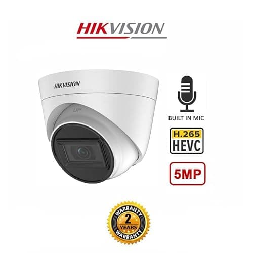 HIKVISION 8 Channel DVR with 5MP 4 Dome & 4 Bullet Cameras with Audio Recording (Day/Night Vision) + 2TB HDD + Cable Roll (1+3) 8 CH Power Supply + BNC & DC Full Combo Kit 3