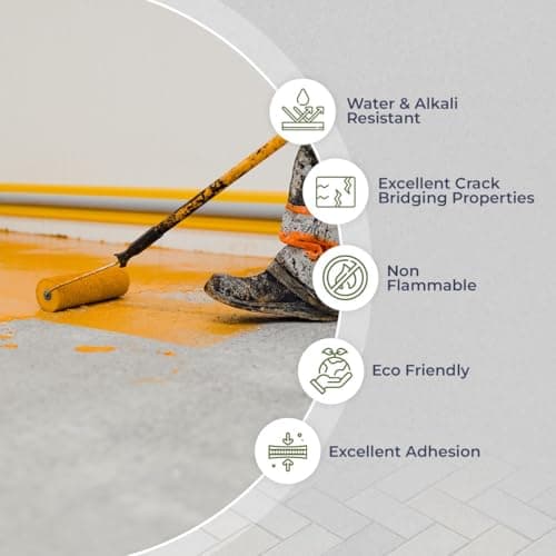 GRANOTONE Floor Paint 1 Litre Terracotta Colour Polyurethane and Acrylic Polymer Based Concrete Sealer Anti Slip Thick and Durable for Cement Floor and Tiles Made in India 4