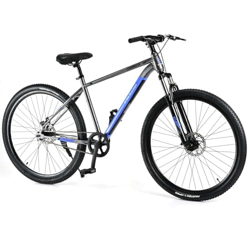 FitTrip Scrambler 27.5T | Single Speed MTB Cycle for Men | Mountain Bicycle | Dual Disk Brakes | Hartex Tyres | Unisex | Fully Fitted (LiquidMetal-Blue)