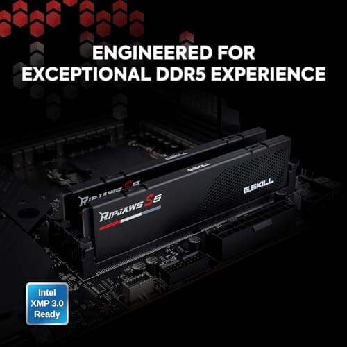 G.Skill Ripjaws S5 32GB (1 x 32GB) DDR5 5200 MHz CL 40-40-40-83 Desktop Memory RAM - F5-5200J4040A32GX1-RS5K (Black) 5