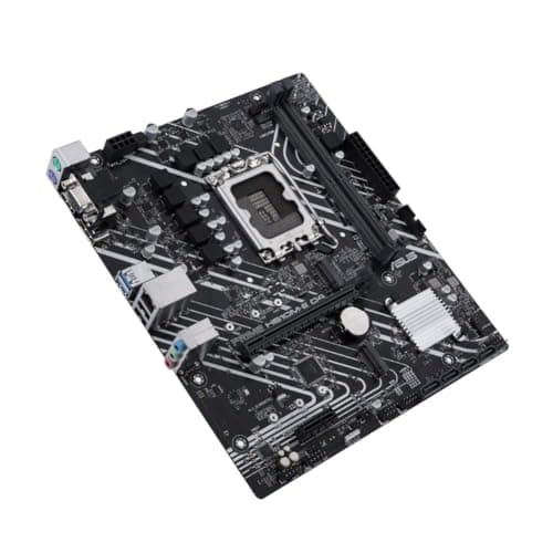 ASUS Prime H610M-E D4 Intel LGA 1700 mic-ATX Motherboard with DDR4, PCIe 4.0, Dual M.2 Slots, Realtek 1 Gb Ethernet, DisplayPort, HDMI, D-Sub, USB 3.2 Gen 1 Ports, SATA 6 Gbps, COM Header, RGB Header 3