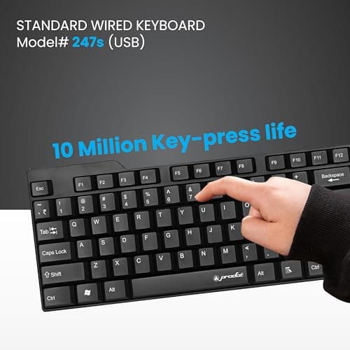 Prodot Set of 3 High-Performance 247s Keyboard, 175 Mouse Combo with USB Hub Combo Set for Laptop, Computer, PC 3