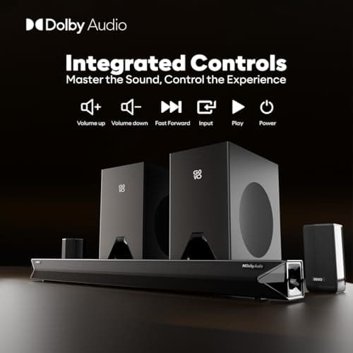 Newly Launched GOVO GOSURROUND 999W | 700W Bluetooth Soundbar with Touch Key Panel, 5.2 Dolby Audio, 6.5" Dual Subwoofer, Wireless Satellite Speakers BT v5.3, HDMI, AUX, USB, 3 EQ Modes Stylish 4