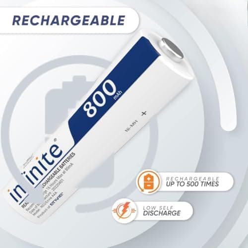 Envie 4 pcs AAA Rechargeable Infinite Ready To Use 800mAh for toys ,remotes etc 2