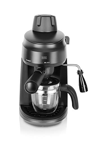 Black+Decker BXCM0401IN 870W 4-Cup Espresso & Cappuccino Coffee Maker with Frothing Function | Detachable Drip Tray for Easy Cleaning | 2-year Warranty -(Black)