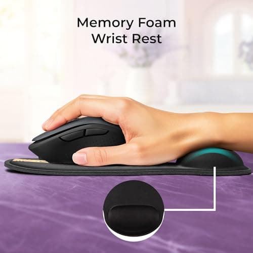 ZEBRONICS MSP-X5 Mouse Pad, for Speed and Precision Operation, Ultra-Smooth Fabric Surface + Memory Foam Wrist Rest, Optimised for All Mouse Sensors, Anti Slip Rubber Base, Surface of 211 x 240 mm 3