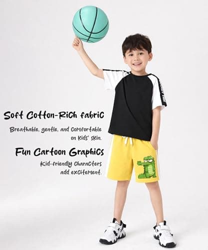 KYDA KIDS® Boys 100% Cotton Premium Printed Shorts | Regular Fit Elastic Waist Summer Casual Wear for Kids (Pack of 3) Multicolour 5
