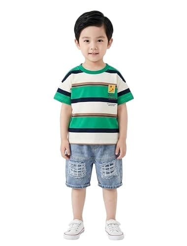 Jaganath Creations Kids Clothes for Boys | Printed Cotton Half Sleeve T-shirt and Denim Shorts Baby Boy Dress | Casual Regular Wear Kids Dress Set (5-6 year)