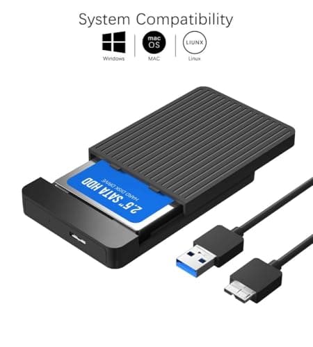 500GB Portable External Hard Drive 2.5'' USB 3.0 with HARDDRIVE CASE (Black) (k.UL) 2