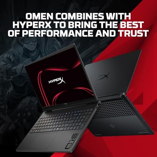 HP HyperX OMEN 15, AMD Ryzen 7 260, 8GB-RTX 5050, 24GB DDR5 (Upgradeable), 1TB SSD, 180Hz, 2.5K, 500 nits, 3ms resp time, 15.3''/38.9cm, Win11, Office24, Black, 2.42kg, gb0038AX, RGB, AI Gaming Laptop 2