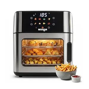 Milton Digital Air Fryer Oven 16L|1800W|360° High Speed Air Circulation|12 Preset Menus|Air Fry,Bake,Grill,Roast & Reheat|Touch Control Panel|Large Capacity Rapid Digital Air Fryer|1Yr Warranty,