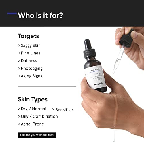 Minimalist Multi Peptide Night Face Serum for Ageless Younger Skin, 30 ml | Collagen Boosting, Hydrating & Overnight Repair Serum for Women & Men with 7% Matrixyl 3000 & 3% Bio-Placenta 3