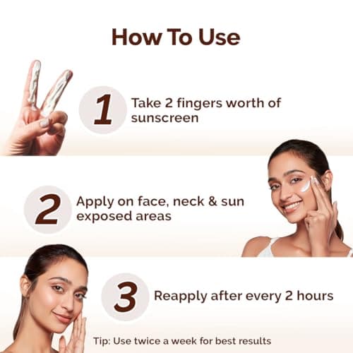 Mamaearth Rice Water Dewy Sunscreen with SPF 50 PA++++ | UVA & UVB Protection | Tan Protection | Gives Glass Skin Glow | No White Cast | For All Skin Types | 50 g 4