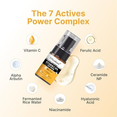D’Radiant+ Advance Vitamin C 10% Face Serum with Alpha Arbutin and Niacinamide | 7 Active Ingrediants | Skin Brightening, Anti-Aging & Dark Spot Removal | Dermatologically & Clinically Tested(30ml) 3