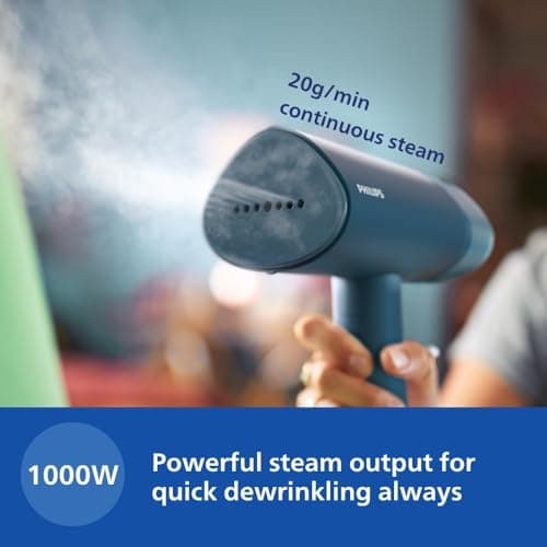 PHILIPS Handheld Garment Steamer STH3000/20 - Compact & Foldable, Convenient Vertical Steaming, 1000 Watt Quick Heat Up, up to 20g/min, Kills 99.9%* Bacteria 4