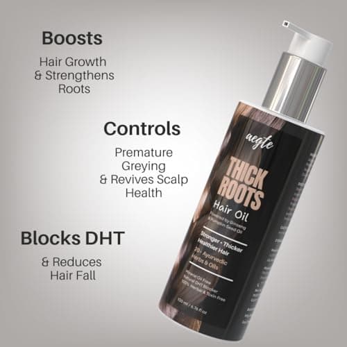 Aegte Thick Roots Hair Oil With 20+ Ayurvedic Herbs | Natural DHT Blocker 100ml 3