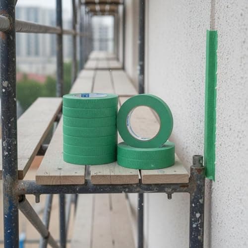 SNAPPSY Exterior Wall Painting Tape Strong Adhesion Color Separation Tape Weather-Resistant Bleed-Resistant for DIYers, Home Renovation, 1.0CM, Tube 3