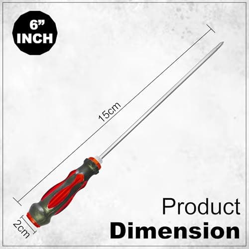 GLUN® 2 in 1 Screwdriver Hammer Head, Rubberised Handle Grip with Hammer Head 6 Inch 2 Shape Phillips, Flathead Screwdriver with Magnetic Tip 6