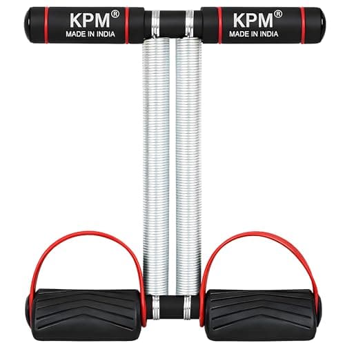 KPM India's No.1 Tummy Trimmer Double Spring Ab Exerciser with Foot Pedals & Anti-Slip Foam Handles, Full Body Home Workout Equipment for Abs, Arms, Legs & Core Fitness (Made in India)