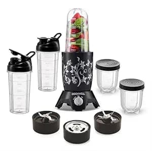 Cookwell Bullet Mixer Grinder (5 Jars, 3 Blades, Black) - Copper, 600 Watts - 2 Year Warranty