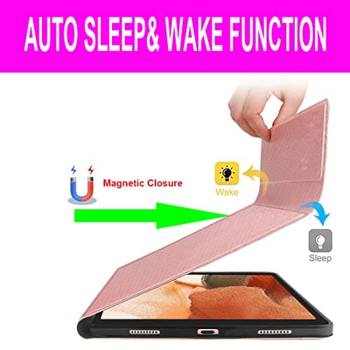 Keyboard Case for Samsung Galaxy Tab S10+ Plus/ S9FE Plus/ S9 Plus/ S9+/ S8+/S8 Plus/ S7 FE/S7 Plus/S7+ 12.4 Inch, Smart Wireless Keyboard Case with Pen Holder (Rose Gold) 5