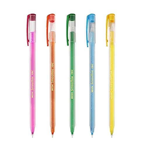 WIN Smoothie Ball Pens|Blue Ink,40 Pcs|Lightweight & Colourful Sparkle Body Design|Use & Throw Ball Pens|For One Time Use|Firm Grip for Comfortable Writing|0.7mm Tip for Smooth Flow of Ink|Multicolour 2
