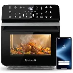 KILIG Nexa SteamX Digital Air Fryer Oven 10.5L, Smart Steam Air Fryer Combo with StepChef Hands-Free Cooking, WiFi App Control, 12 Presets, PFAS/PTFE/PFOA-Free, 1550W + 900W