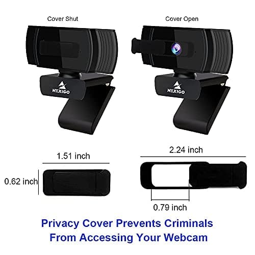 NexiGo AutoFocus 1080p Webcam with Microphone and Privacy Cover, Noise Reduction, HD USB Web Camera, for Online Class, Zoom Meeting YouTube Skype Facetime, PC Mac Laptop Desktop (Upgraded) 4